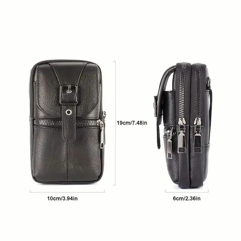 Men’s Genuine Leather Waist Bag Wallet DailySale Brown Light Brown Black Brown-Light Brown-Black-