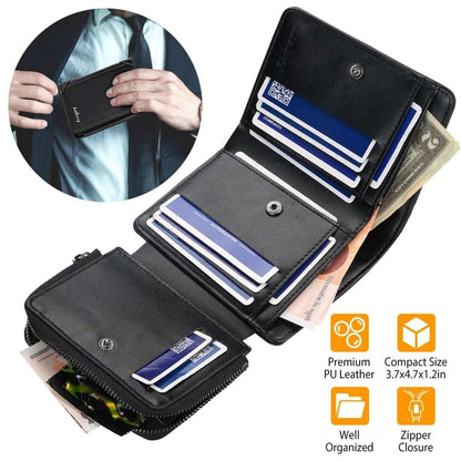 Men's Trifold Clutch Leather Wallet ID Card Holder Cartsfy Inc.