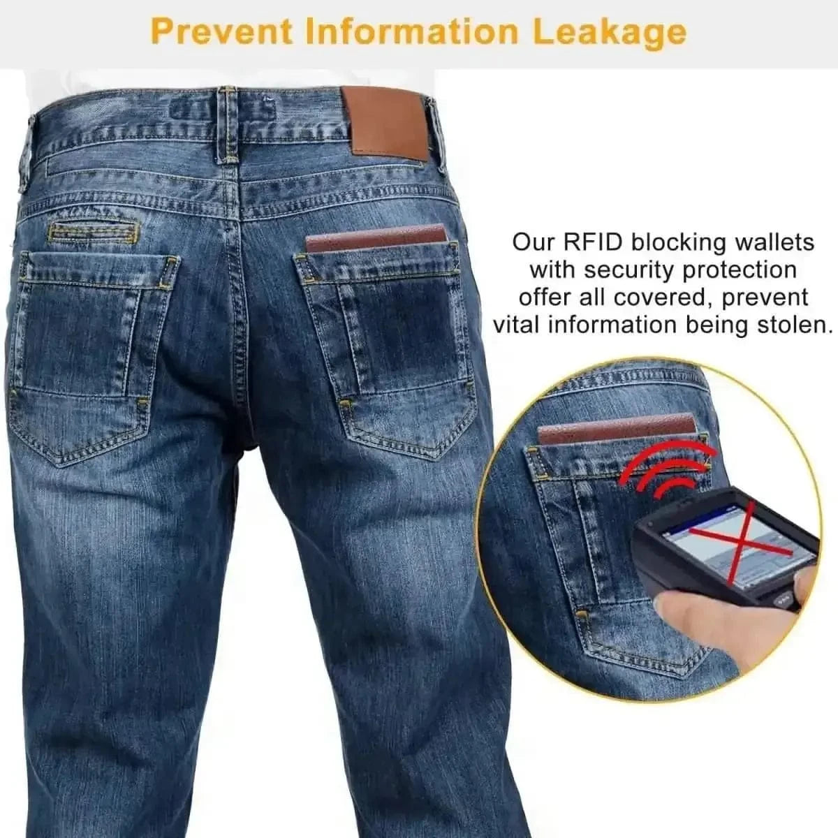 Men's Wallet PU Leather BiFold RFID Blocking Card Holder DailySale Default Title Default Title-