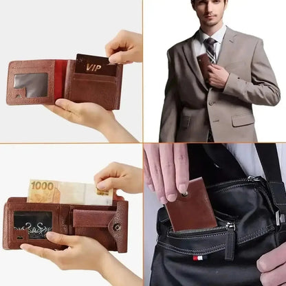 Men's Wallet PU Leather BiFold RFID Blocking Card Holder DailySale Default Title Default Title-