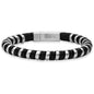 Men's Black Leather and Stainless Steel Braided Bracelet - Cartsfy Inc.