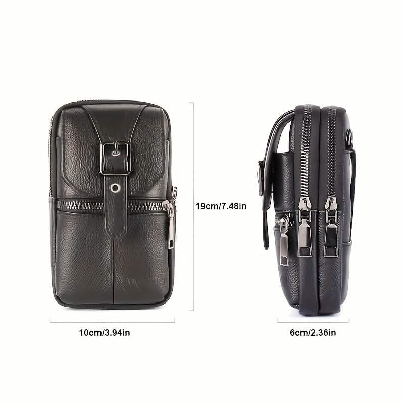 Men’s Genuine Leather Waist Bag Wallet - Cartsfy Inc.