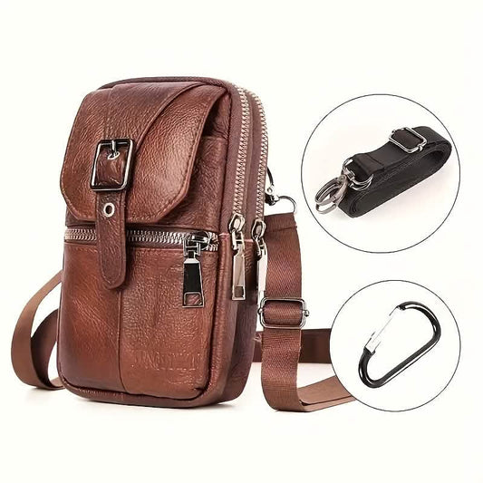 Men’s Genuine Leather Waist Bag Wallet - Cartsfy Inc.