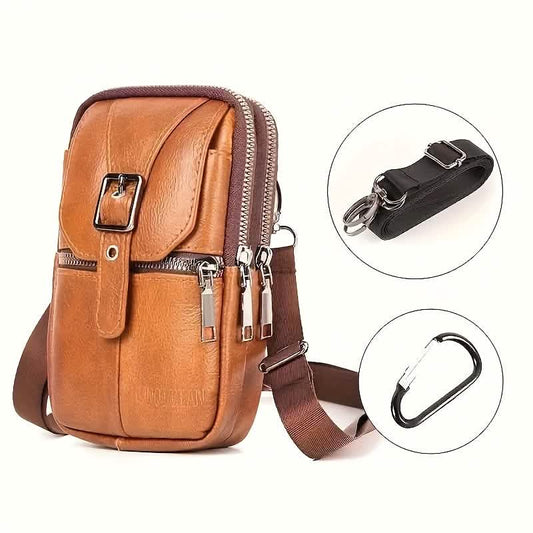 Men’s Genuine Leather Waist Bag Wallet - Cartsfy Inc.