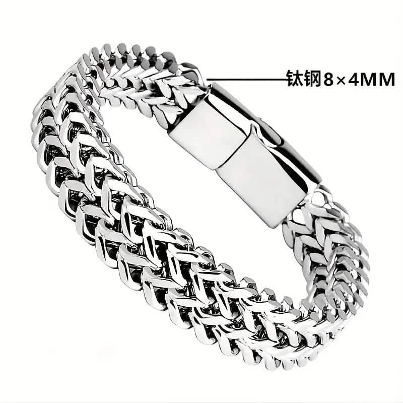 Men's Stainless Steel Braided Bracelet with Magnetic Clasp - Cartsfy Inc.