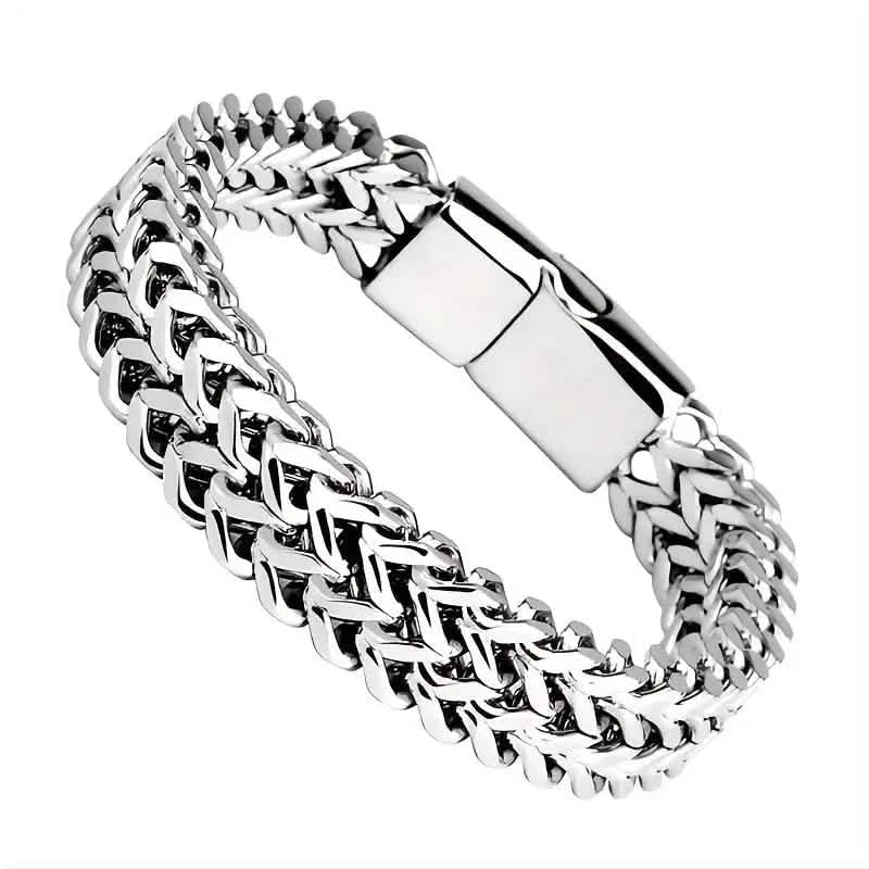 Men's Stainless Steel Braided Bracelet with Magnetic Clasp - Cartsfy Inc.