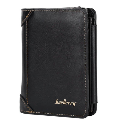 Men's Trifold Clutch Leather Wallet ID Card Holder - Cartsfy Inc.