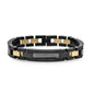 Men's Two Tone Black IP and Stainless Steel Link Bracelet - Cartsfy Inc.