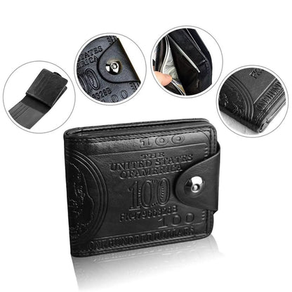 Men's USD Bill Wallet Billfold Leather Credit Card Photo Holder - Cartsfy Inc.