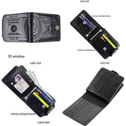 Men's USD Bill Wallet Billfold Leather Credit Card Photo Holder - Cartsfy Inc.