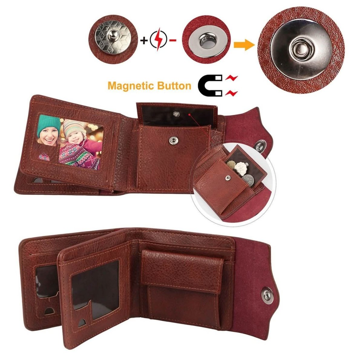 Men's Wallet PU Leather BiFold RFID Blocking Card Holder - Cartsfy Inc.