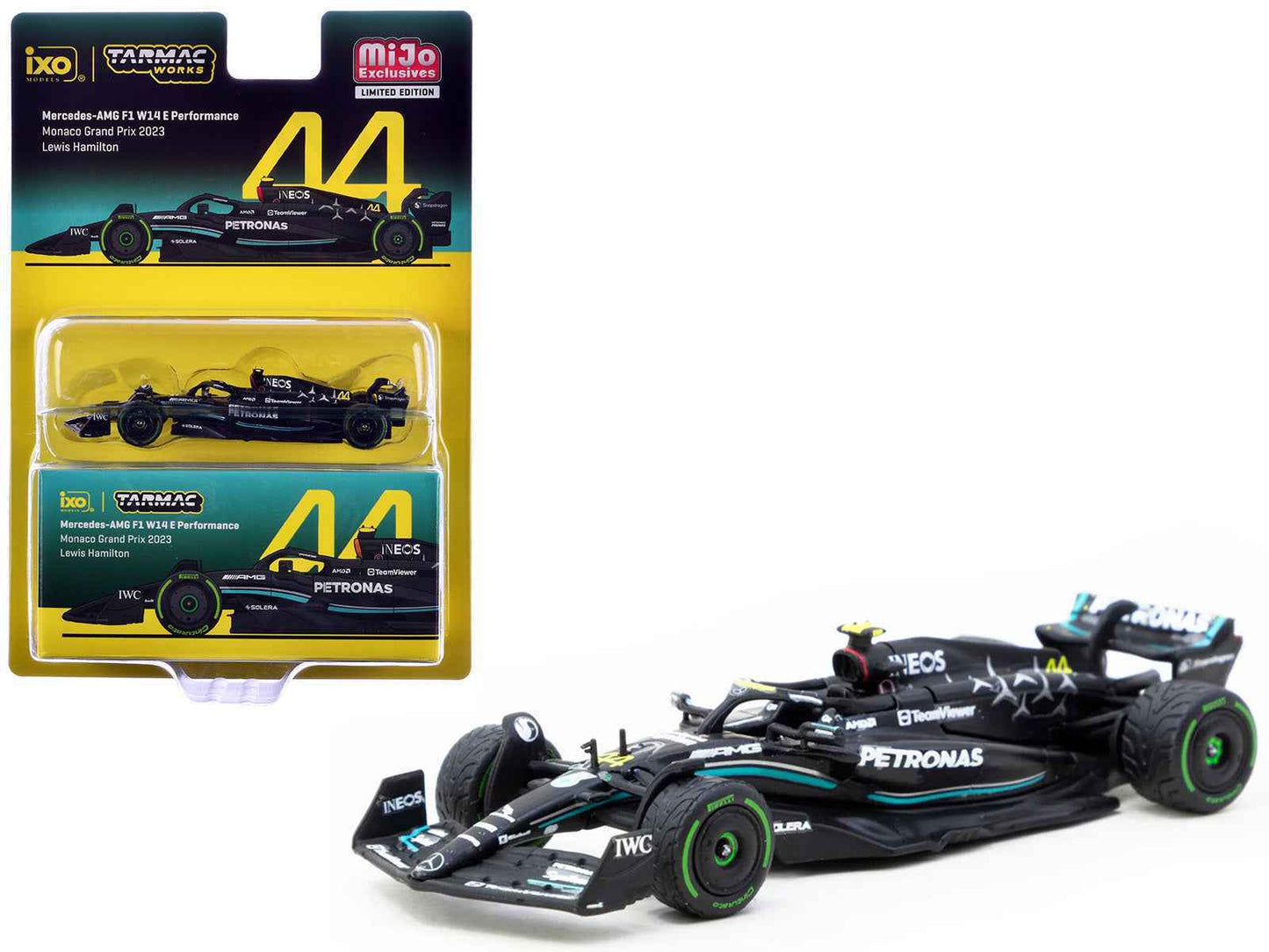 Mercedes-AMG F1 W14 E Performance #44 Lewis Hamilton Formula One F1 "Monaco GP" (2023) "Global64" Series 1/64 Diecast Model by Tarmac Works Cartsfy Inc.
