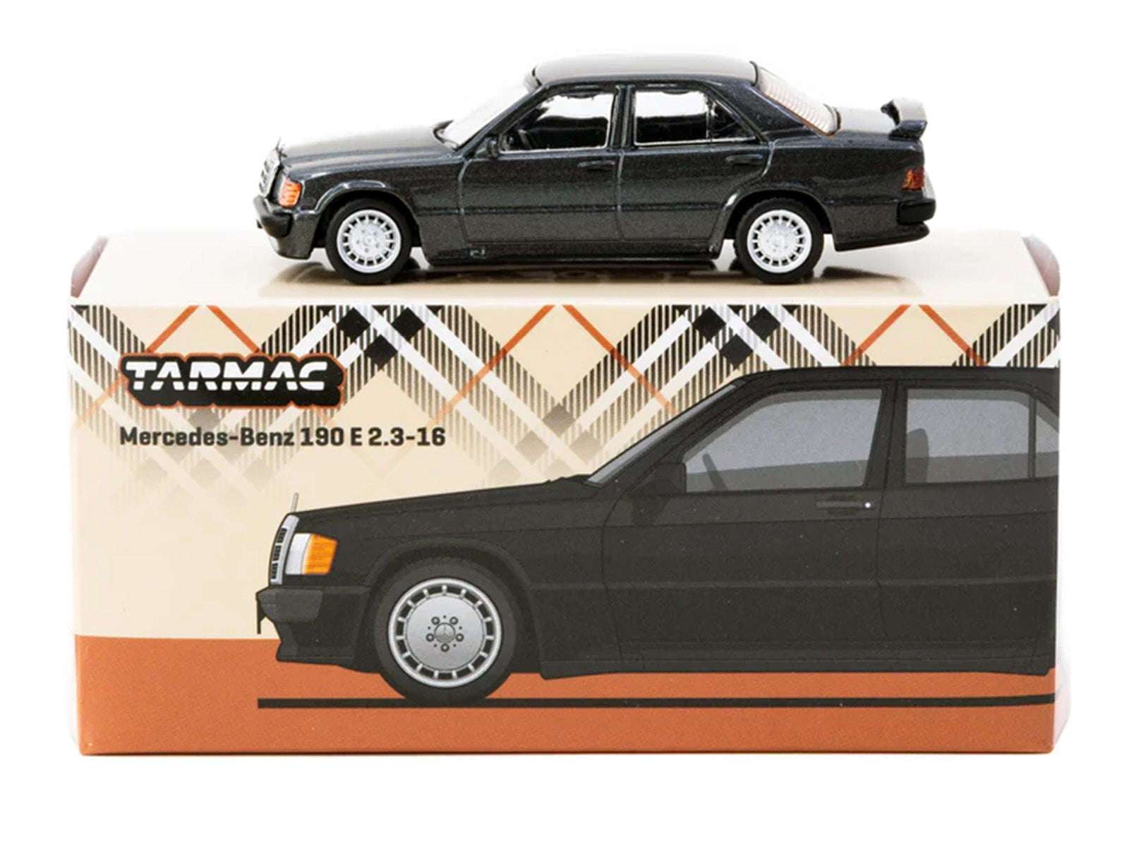 Mercedes-Benz 190 E 2.3-16 Blue-Black Metallic "Global64" Series 1/64 Diecast Model Car by Tarmac Works Miniature Motors Default Title Default Title-