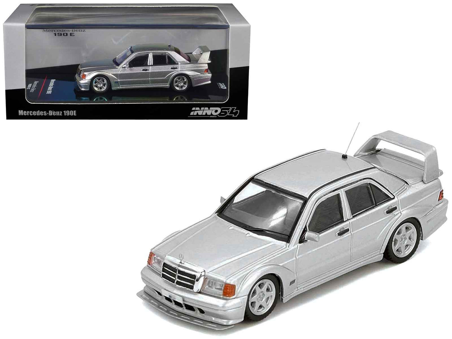 Mercedes-Benz 190E 2.5-16 Evolution II Silver Metallic 1/64 Diecast Model Car by Inno Models Miniature Motors Default Title Default Title-