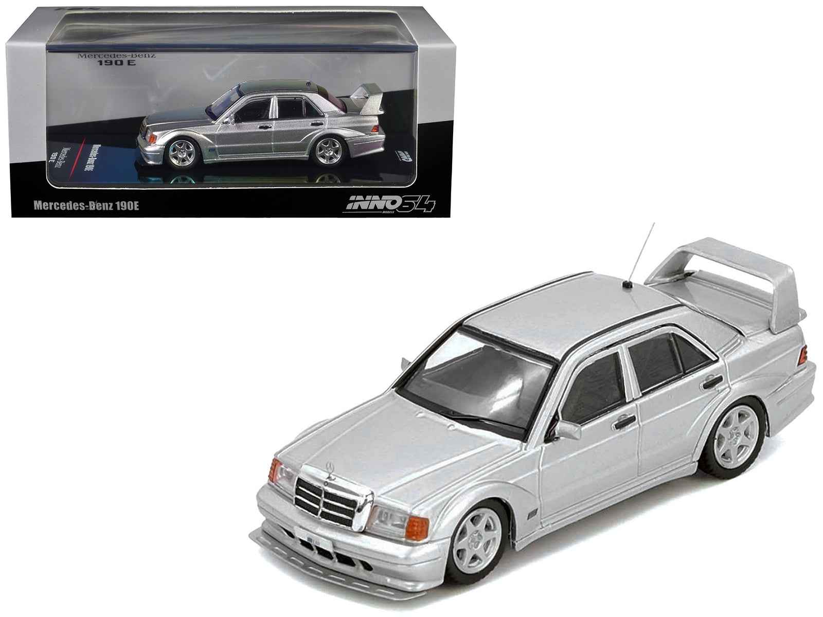 Mercedes-Benz 190E 2.5-16 Evolution II Silver Metallic 1/64 Diecast Model Car by Inno Models Miniature Motors Default Title Default Title-