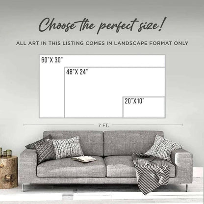 Merry Christmas sign size chart: 60x30, 48x24, and 20x10 landscape formats