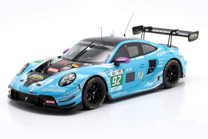 Ixo Porsche 911 992 GT3-R Manthey #92 WINNER LMGT3 2025 Le Mans Blue 1:18