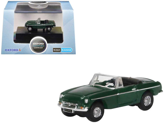 MG MGB roadster diecast model in British Racing Green, in display box
