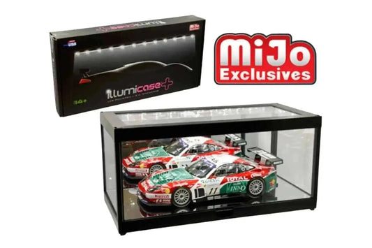 Mijo Exclusives Illumicase Plus 14 Inch Black Plastic Display Case w/ LED Lighting & Mirror 1:18 Cartsfy Inc.