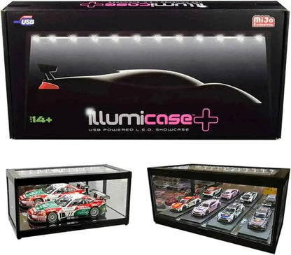 Mijo Exclusives Illumicase Plus 14 Inch Black Plastic Display Case w/ LED Lighting & Mirror 1:18 Cartsfy Inc.