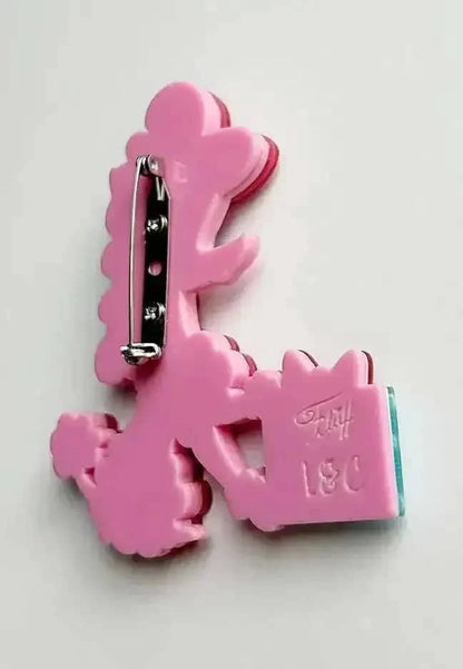 Mimi Loves Christmas Brooch by Miss Fluff x Lipstick & Chrome Cartsfy Inc.