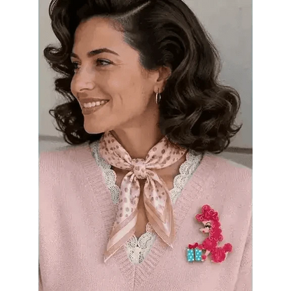 Mimi Loves Christmas Brooch by Miss Fluff x Lipstick & Chrome Cartsfy Inc.