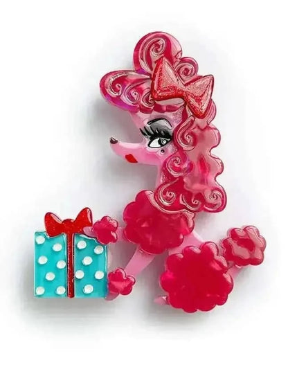 Mimi Loves Christmas Brooch by Miss Fluff x Lipstick & Chrome Cartsfy Inc.