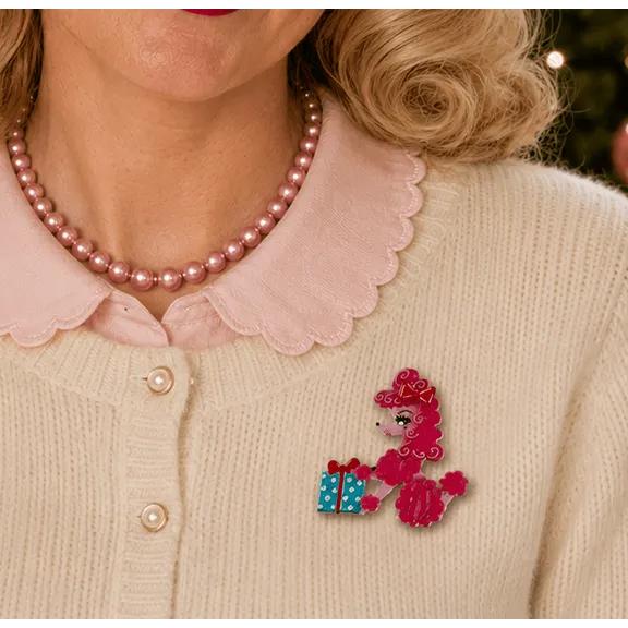 Mimi Loves Christmas Brooch by Miss Fluff x Lipstick & Chrome