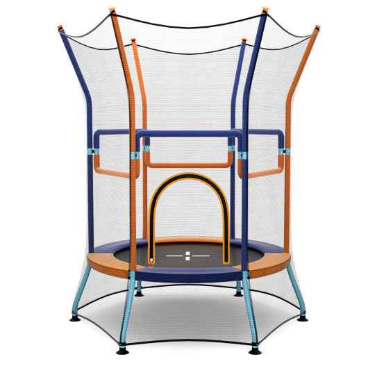 Mini Trampoline for Kids with Safety Enclosure Net and Foam Handles-Orange Cartsfy Inc.