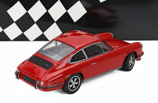 Minichamps 1972 Porsche 911 S die-cast model car, Guards Red, 1:18, rear three-quarter