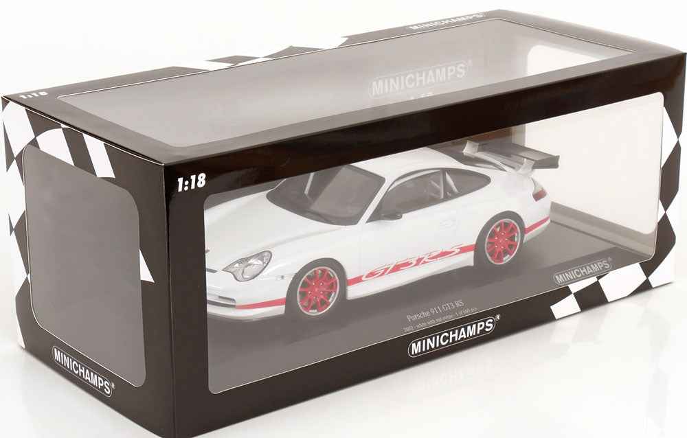Minichamps 2002 Porsche 911 996 GT3 RS White w/ Red Deco 1:18 Cartsfy Inc.