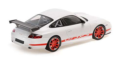 Minichamps 2002 Porsche 911 996 GT3 RS White w/ Red Deco 1:18 Cartsfy Inc.