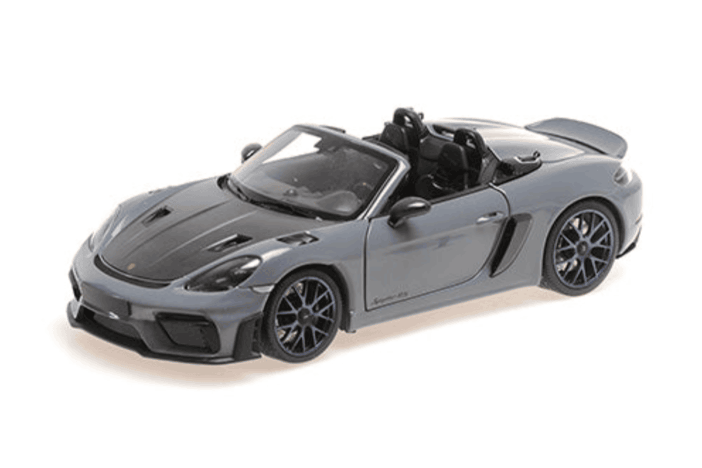 Minichamps 2024 Porsche 718 Cayman Spyder RS w/ Weissach Package Arctic Grey 1:18 Cartsfy Inc.