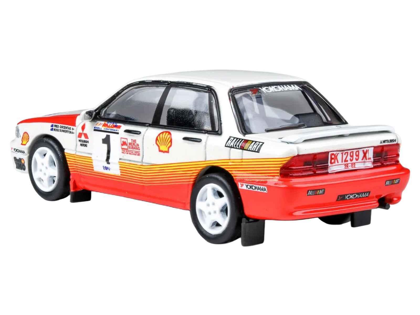 Mitsubishi Galant VR-4 RHD (Right Hand Drive) #1 Ross Dunkerton - Fred Gocentas Winner "APRC Rally Malaysia" (1991) 1/64 Diecast Model Car by Paragon Models Miniature Motors Default Title Default Title-