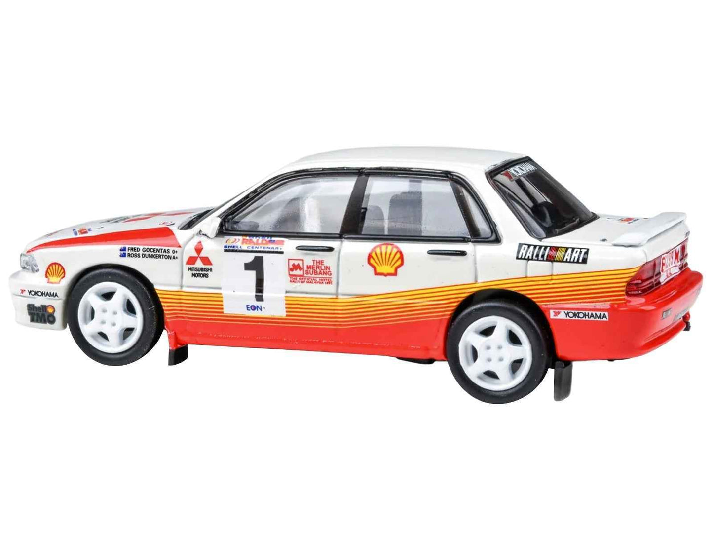 Mitsubishi Galant VR-4 RHD (Right Hand Drive) #1 Ross Dunkerton - Fred Gocentas Winner "APRC Rally Malaysia" (1991) 1/64 Diecast Model Car by Paragon Models Miniature Motors Default Title Default Title-