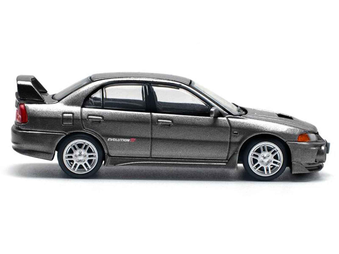 Mitsubishi Lancer Evolution IV RHD (Right Hand Drive) Dark Gray Metallic 1/64 Diecast Model Car by Pop Race Cartsfy Inc.