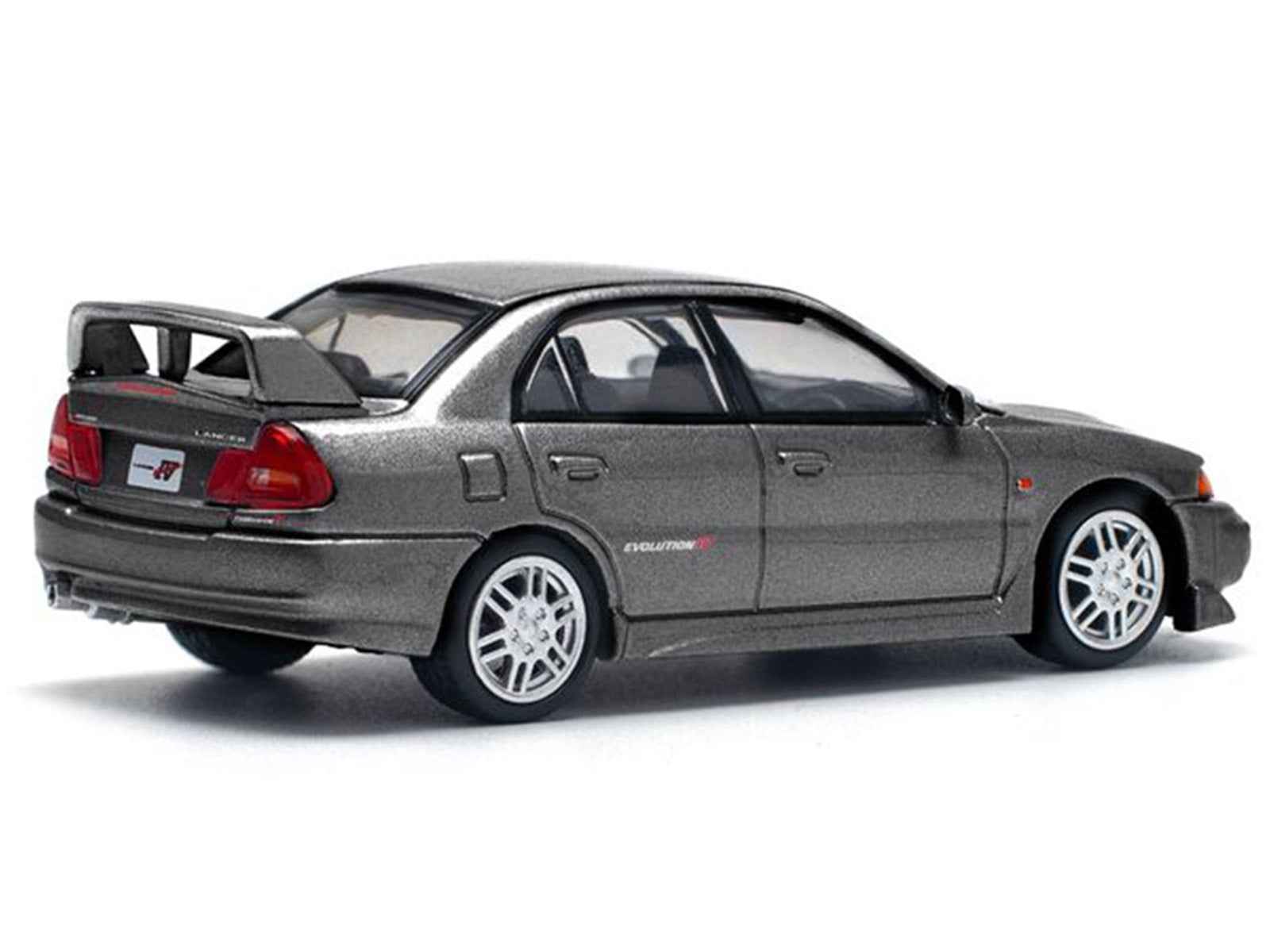 Mitsubishi Lancer Evolution IV RHD (Right Hand Drive) Dark Gray Metallic 1/64 Diecast Model Car by Pop Race Cartsfy Inc.