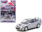 Mitsubishi Lancer Evolution IV Silver Metallic with Tarmac Cards "Global64" Series 1/64 Diecast Model by Tarmac Works Miniature Motors Default Title Default Title-