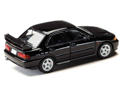 Mitsubishi Lancer RS Evolution III RHD (Right Hand Drive) Black "Initial D" (1995-2013) Manga "Diorama Set Series" 1/64 Diecast Model car by Hobby Japan Cartsfy Inc.