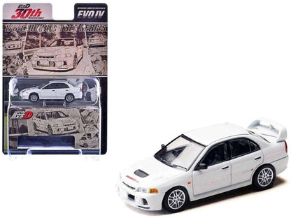 Mitsubishi Lancer RS Evolution IV RHD (Right Hand Drive) "MonStar" White "Initial D" (1995-2013) Manga "Diorama Set Series" 1/64 Diecast Model car by Hobby Japan Miniature Motors Default Title Default Title-