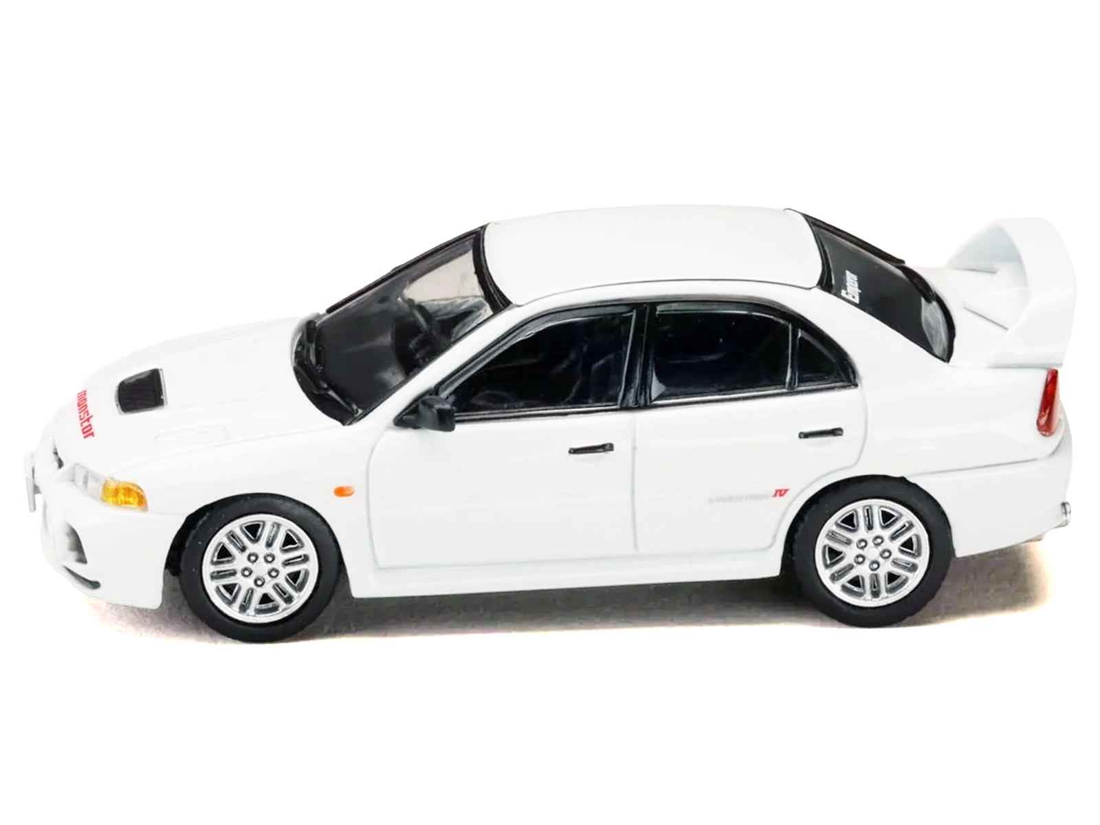Mitsubishi Lancer RS Evolution IV RHD (Right Hand Drive) "MonStar" White "Initial D" (1995-2013) Manga "Diorama Set Series" 1/64 Diecast Model car by Hobby Japan Cartsfy Inc.