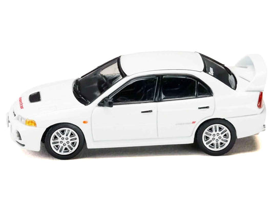 Mitsubishi Lancer RS Evolution IV RHD (Right Hand Drive) "MonStar" White "Initial D" (1995-2013) Manga "Diorama Set Series" 1/64 Diecast Model car by Hobby Japan Cartsfy Inc.