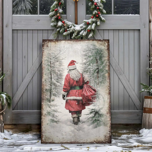 Vintage Christmas Santa Claus Wall Art V Tailored Canvases 18x12 inch Medium Premium Gallery Wrapped 24x16 inch Large Premium Gallery Wrapped 36x24 inch Extra Large Premium Gallery Wrapped 18x12 inch Medium Premium Gallery Wrapped-24x16 inch Large Premium Gallery Wrapped-36x24 inch Extra Large Premium Gallery Wrapped-