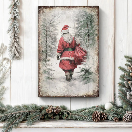 Vintage Christmas Santa Claus Wall Art V Tailored Canvases 18x12 inch Medium Premium Gallery Wrapped 24x16 inch Large Premium Gallery Wrapped 36x24 inch Extra Large Premium Gallery Wrapped 18x12 inch Medium Premium Gallery Wrapped-24x16 inch Large Premium Gallery Wrapped-36x24 inch Extra Large Premium Gallery Wrapped-