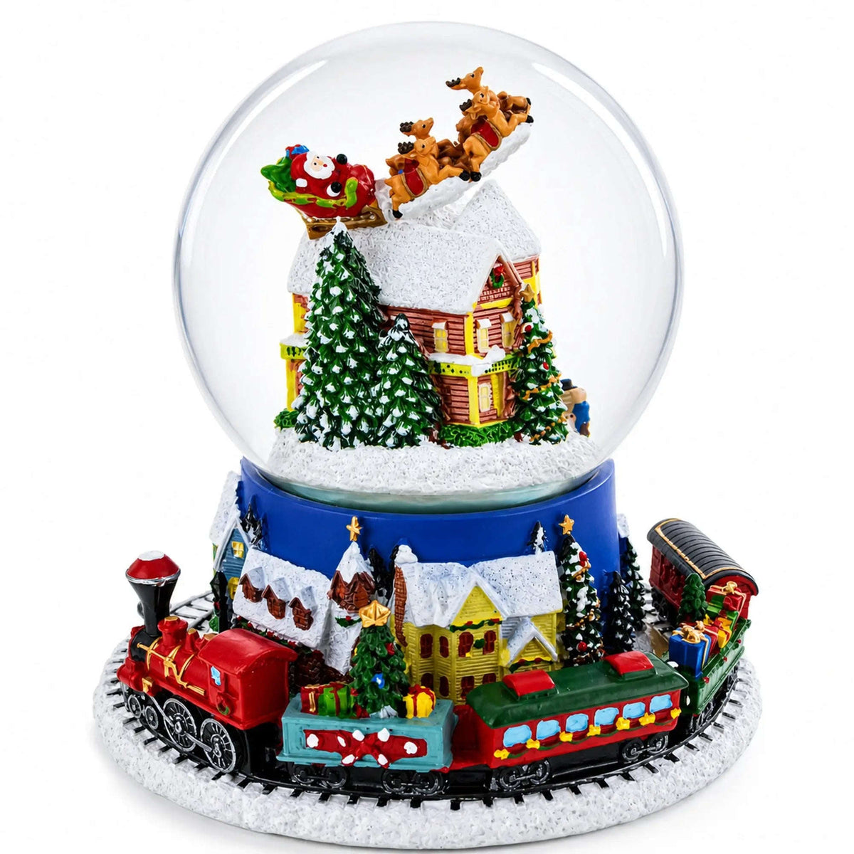 Moving Train Base Musical Christmas Water Snow Globe Cartsfy Inc.