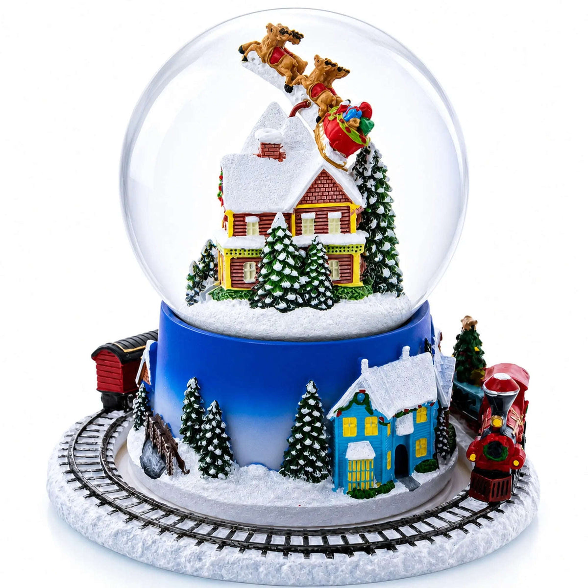 Moving Train Base Musical Christmas Water Snow Globe Cartsfy Inc.