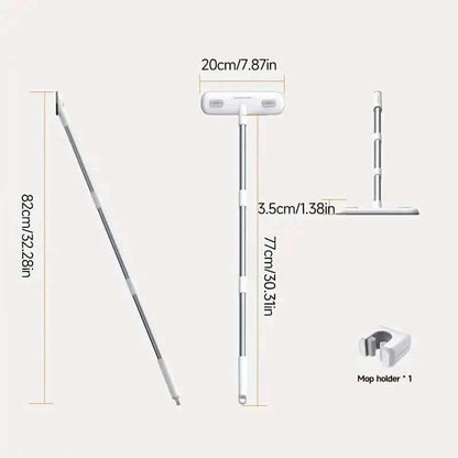 Window brush parts diagram: white handle, extension pole, and mop holder