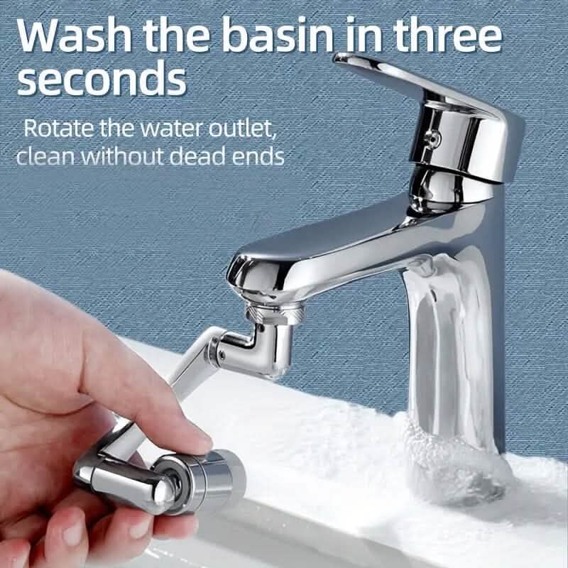 Chrome rotating faucet extender with water outlet and adjustable rotating joint