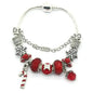 Murano and Swarovski Crystal Christmas Bracelet DailySale Green Red Green-Red-