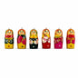 Set of 6 Wooden Nesting Doll Ornaments - 2.15" Christmas Matryoshka